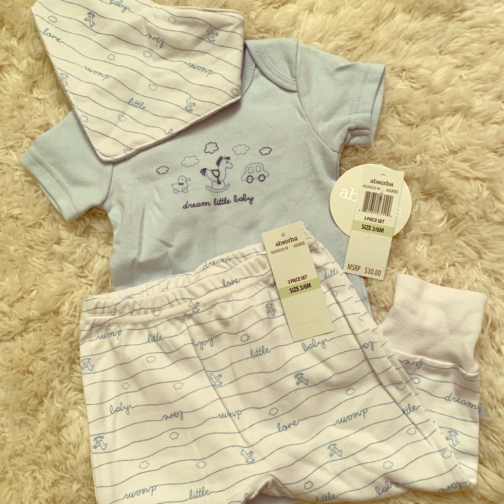 NWT Sweet baby blue 3 piece Layette